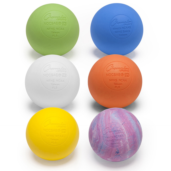 Champion Sports Official Lacrosse Ball Set, 6 Assorted Colors LBSET